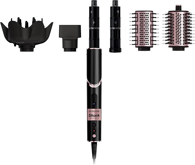 Shark, Shark Hair Dryer | Flexstyle Hair Styling System | Portable & Powerful Blow Dryer Brush | Hair Curler & Volumizer | 6 Styling Tools Included | Best for All Hair Types | Black | Hd440bk