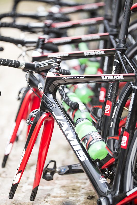 The Jamis team's bikes ready for the ride