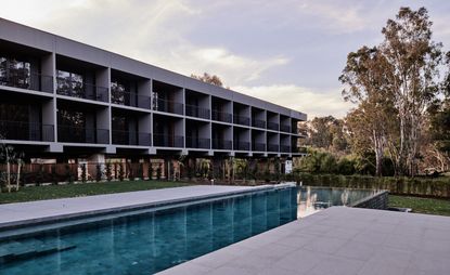 The 20 metre infinity pool at the Mitchelton Hotel and Day Spa