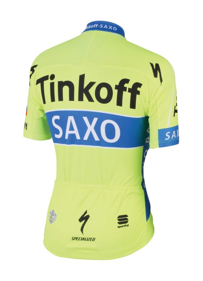 The back of the Tinkoff-Saxo 2015 jersey
