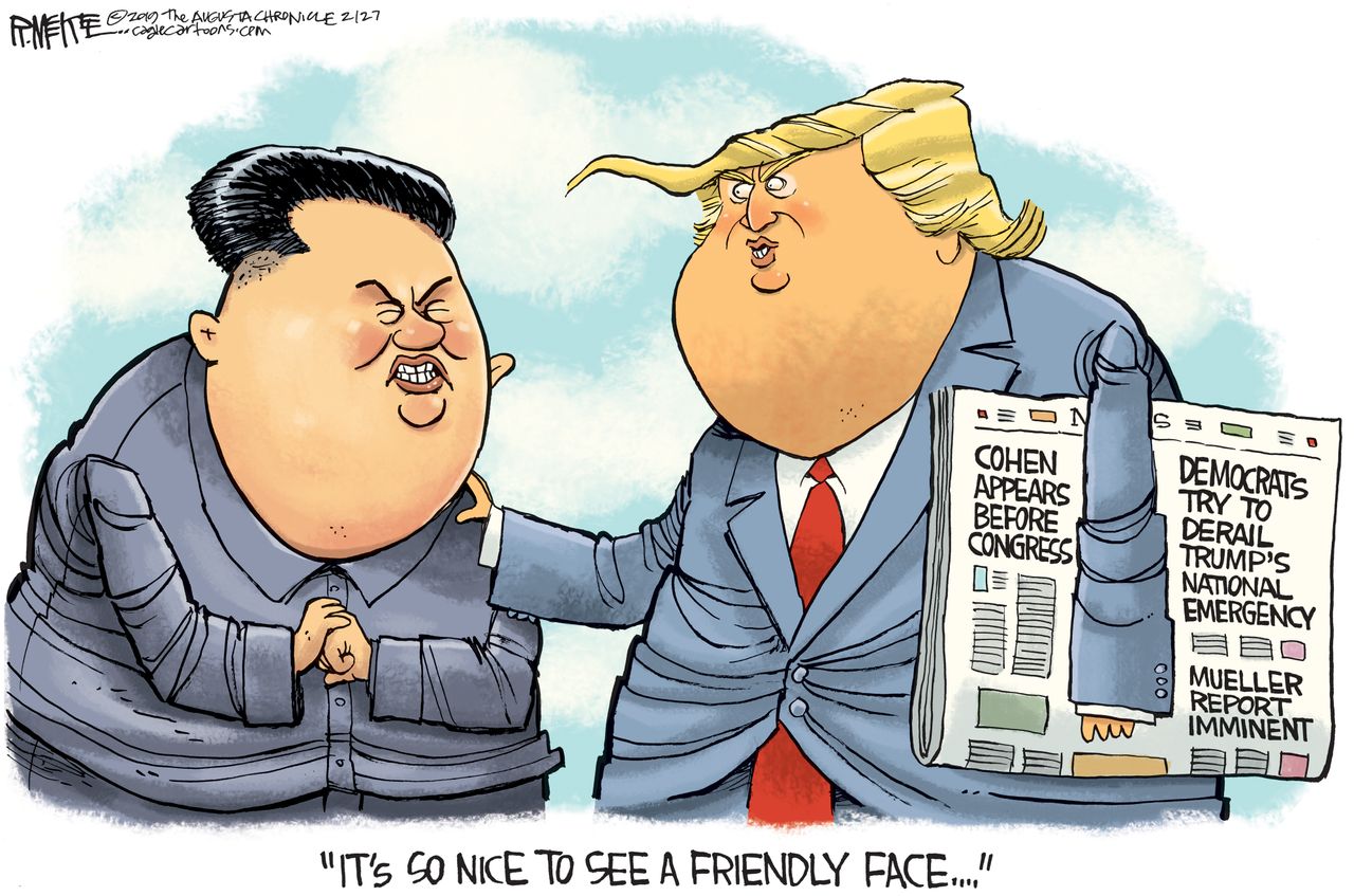 Political&amp;amp;nbsp;Cartoon&amp;amp;nbsp;U.S. Trump Kim Jong Un North Korea Vietnam Mueller Cohen National Emergency border wall