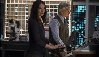 Ant-Man and The Wasp Evangeline Lily Michael Douglas Hope and Hank working away at quantum physics