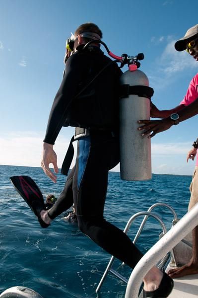 Time for scuba diving at the BMC-Hincapie Sportswear Development Team training camp in the Bahamas