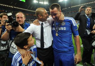 Terry was suspended for the final but donned his Chelsea strip for the celebrations