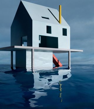 Blue House on Water 2, 2018, by James Casebere