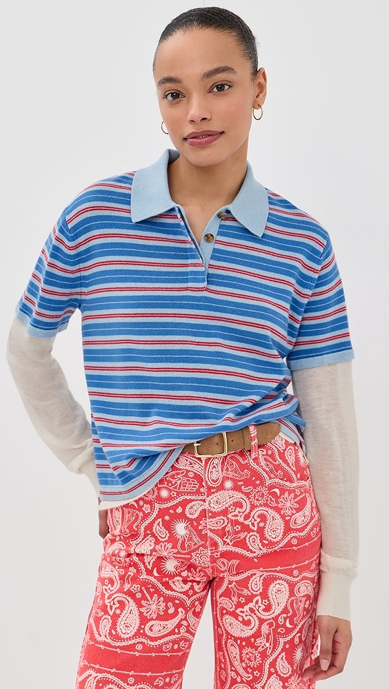 Guest in Residence Layered Cashmere Rugby Polo