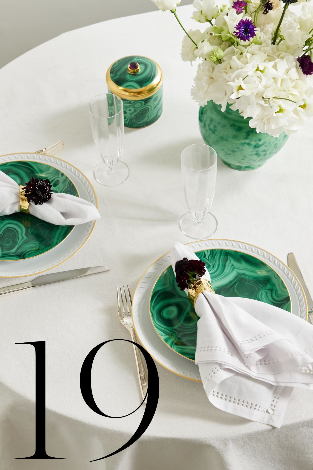 L&#039;Objet, Malachite Dessert Plates