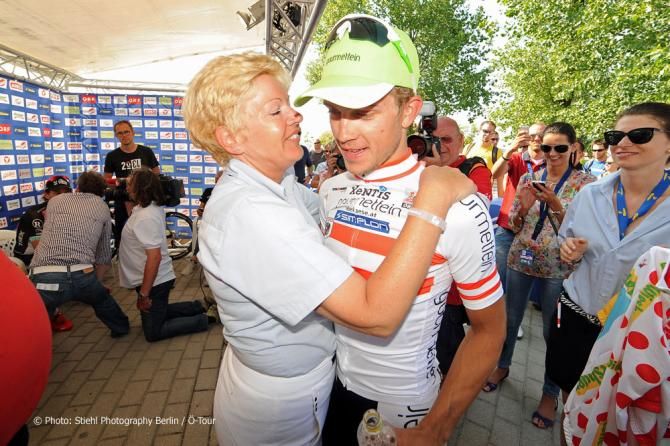 Riccardo Zoidl's family was on hand to see him take over the general classification lead at the Tour of Austria.