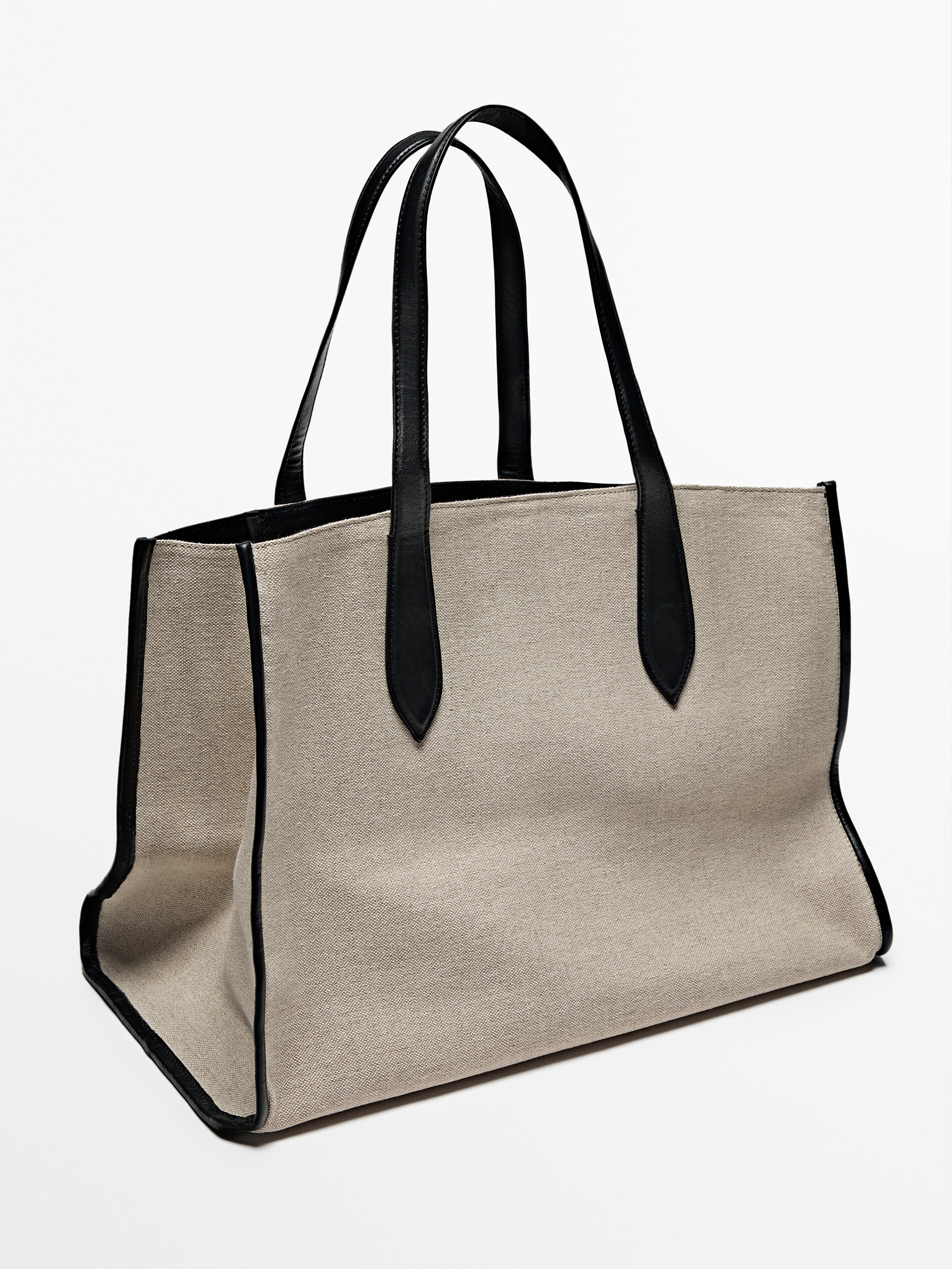 Leather Fabric Maxi Tote Bag