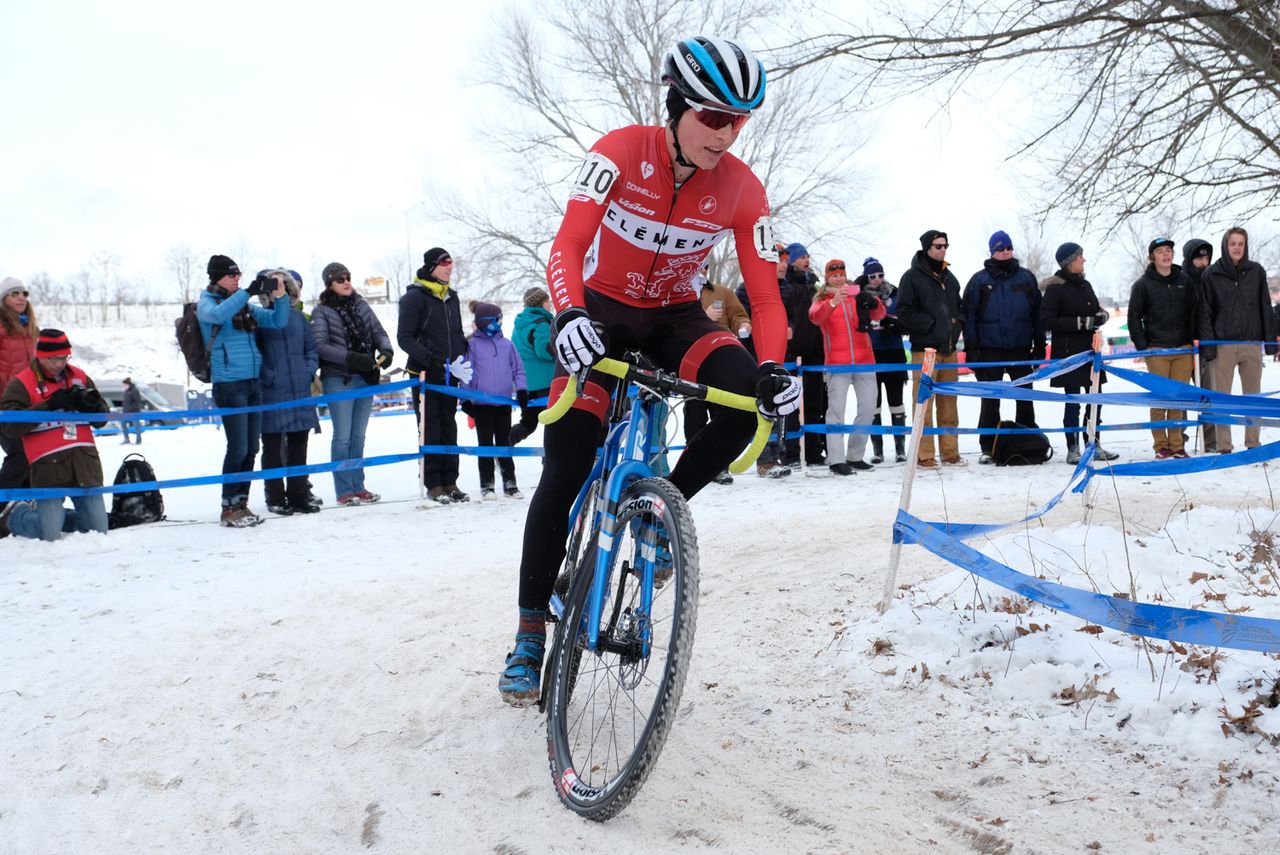 Lance Haidet (Raleigh Clement) on his way to victory with less than a lap remaining