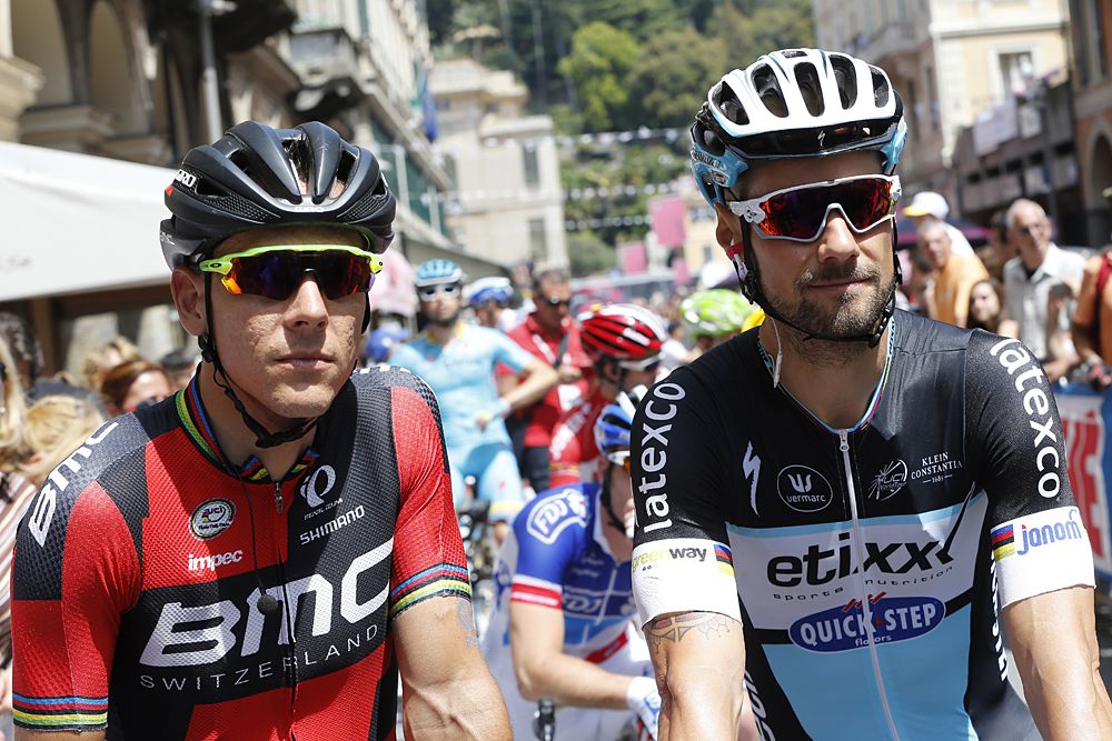 Philippe Gilbert (BMC) and Tom Boonen (Etixx-QuickStep)