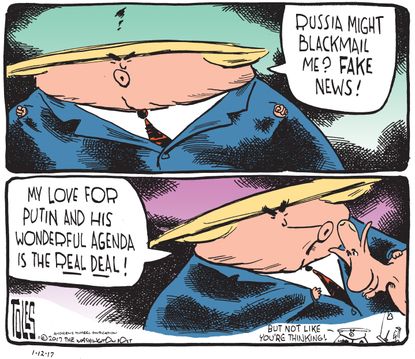 Political cartoon U.S. Russia relations Donald Trump