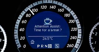 The Mercedes-Benz Attention Assist feature asks if you need a break if you drift over the lines enough times.