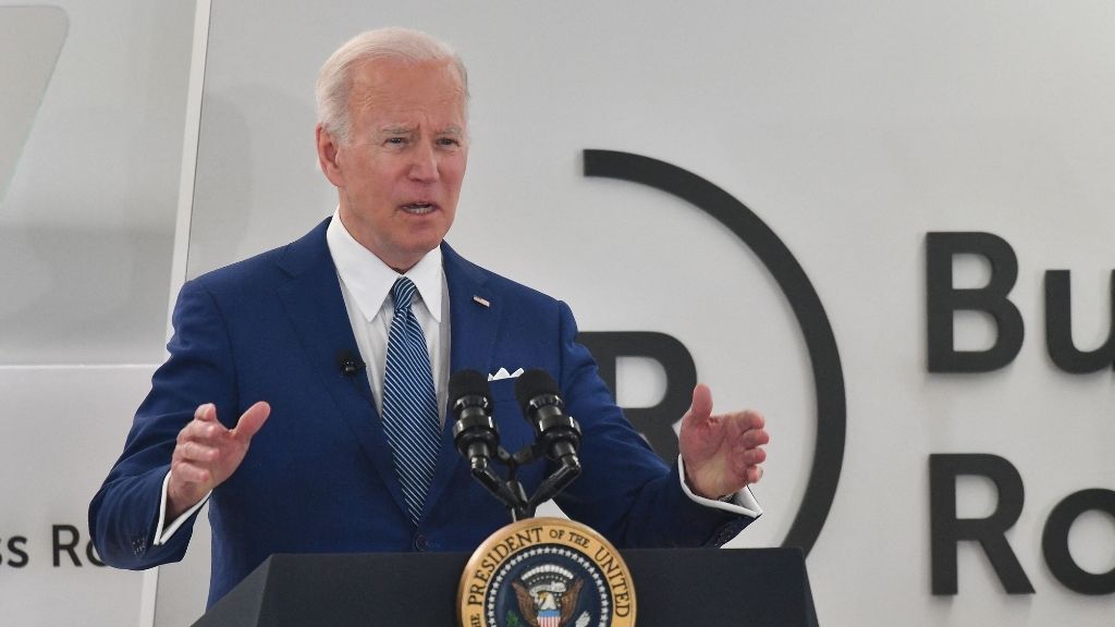 President Joe Biden delivers remarks at the Business Roundtables CEO Quarterly Meeting in Washington, DC, March 21, 2022.