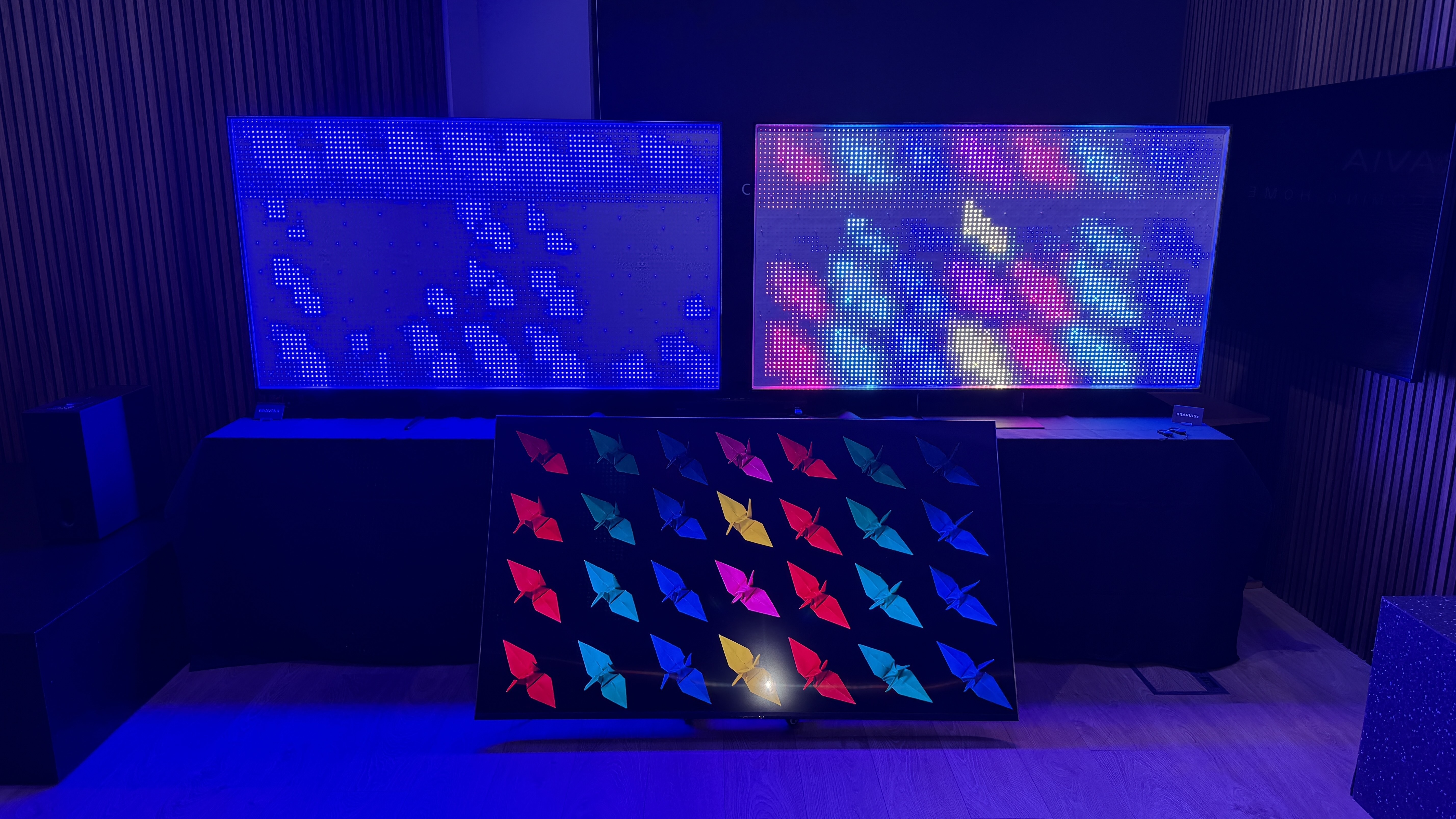 The Sony Bravia 9 II TV's backlight being shown, with the pixels removed