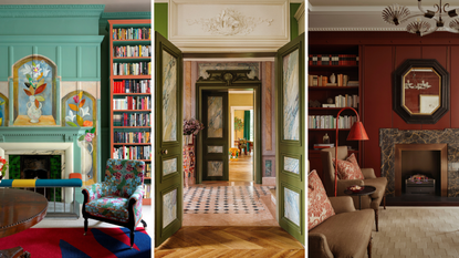 three images collaged of interiors with plasterwork