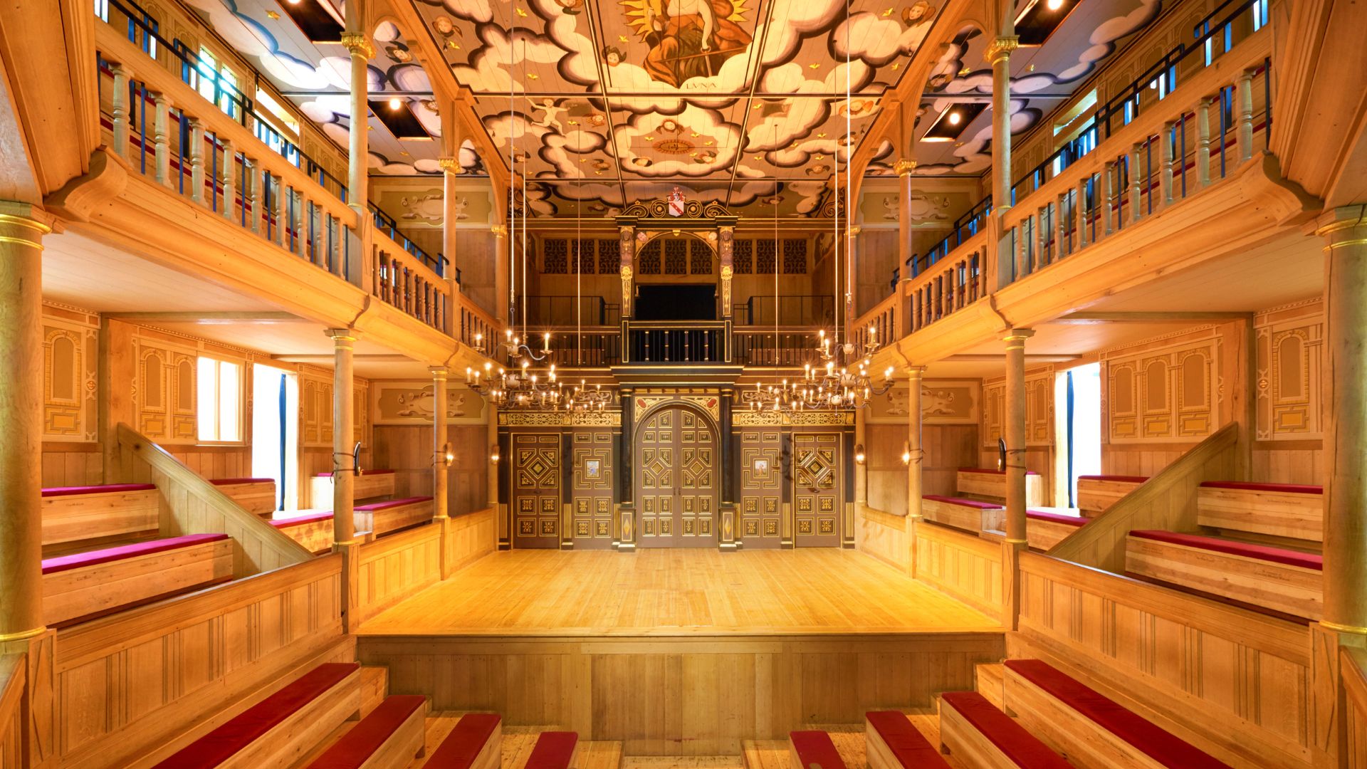 Auditorium at Sam Wanamaker's Playhouse of Sam Wanamaker's Playhouse, next to Shakespeare's Globe on October 2016 in London