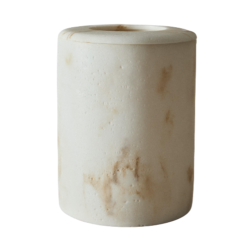 Marble-Effect Bathroom Bin