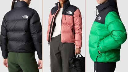 North Face 1996 Retro Nuptse Jacket review: A composite of models wearing coat