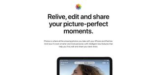 Homepage of Apple Photos, one of the best Google Photos Alternatives, showing photo of woman on iPad