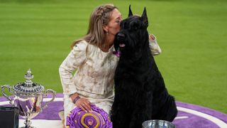 Katie Bernardin and Monty, a Giant Schnauzer