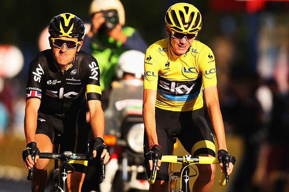 Chris Froome celebrates his Tour de France victory