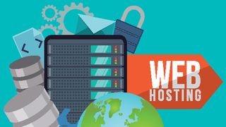 web hosting concept with cloud computing icons design