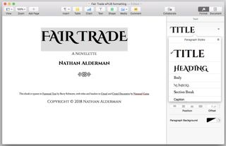 Proper styling helps Pages figure out the structure of your ebook.