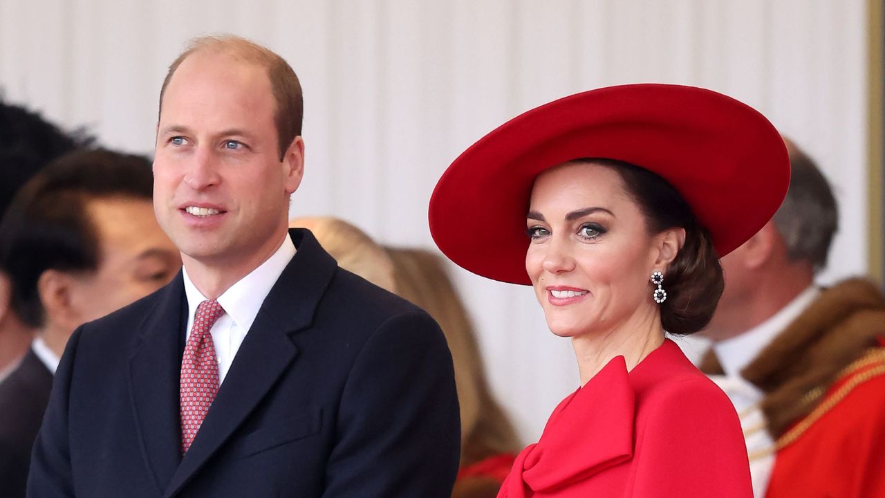 The Prince and Princess of Wales attend a ceremonial welcome for The President and the First Lady of the Republic of Korea in 2023