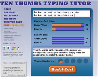 Ten Thumbs Typing Tutor