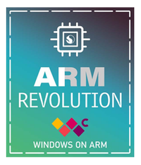 ARM Revolution badge with transparent edge padding