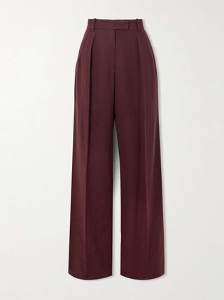 Antone Pleated Wool Wide-Leg Pants