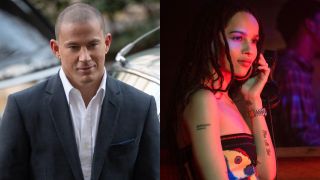 From left to right: a press image of Channing Tatum in Magic Mike's Last Dance and a press image of Zoë Kravitz in High Fidelity.