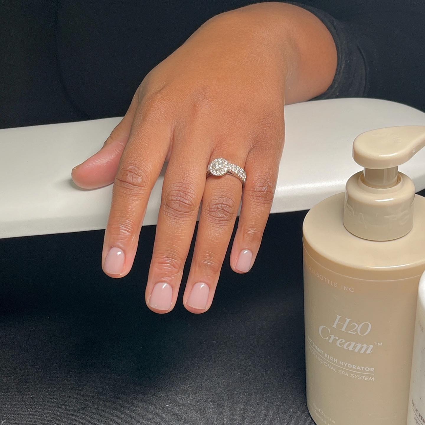 A short, natural-looking manicure