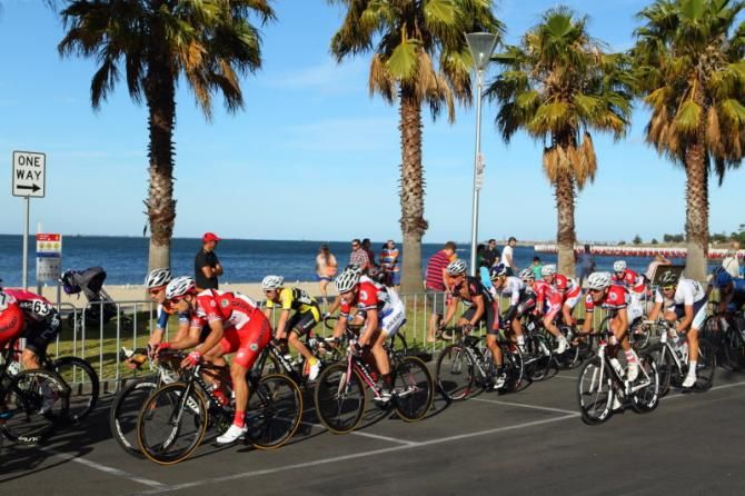 Drapac-Porsche and SASI riders in the bunch