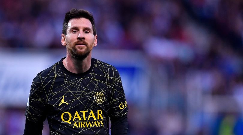 Lionel Messi during PSG&#039;s Ligue 1 game against Auxerre in May 2021.