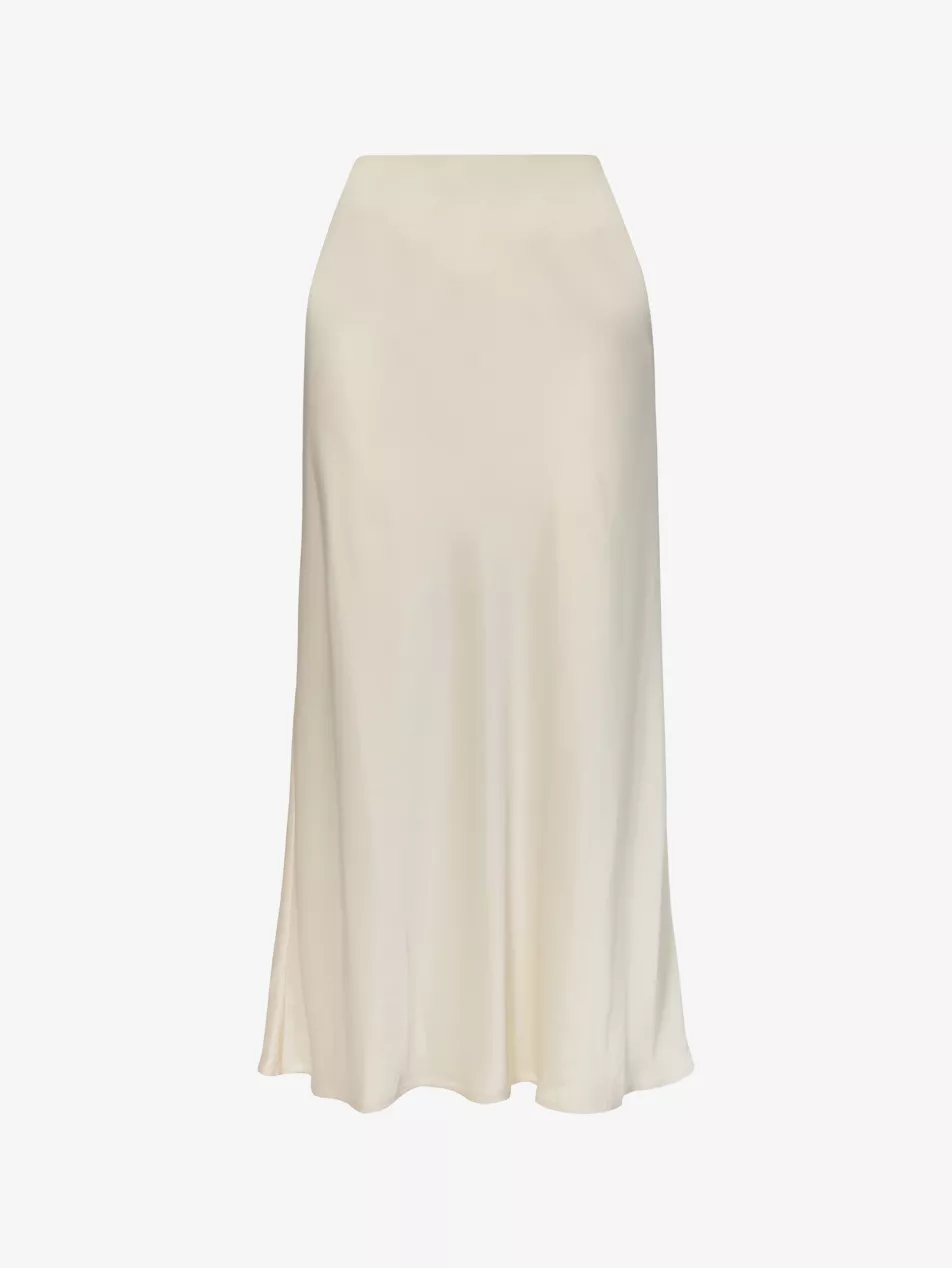 Aubree Flared Satin Maxi Skirt