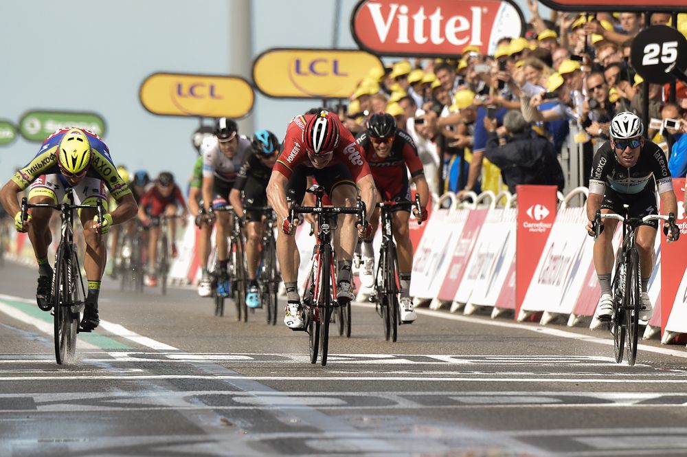 Andre Greipel wins stage 2 of the 2015 Tour de France.