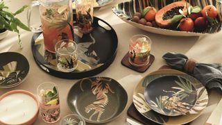 Decorating for a garden party with jungle themed tableware