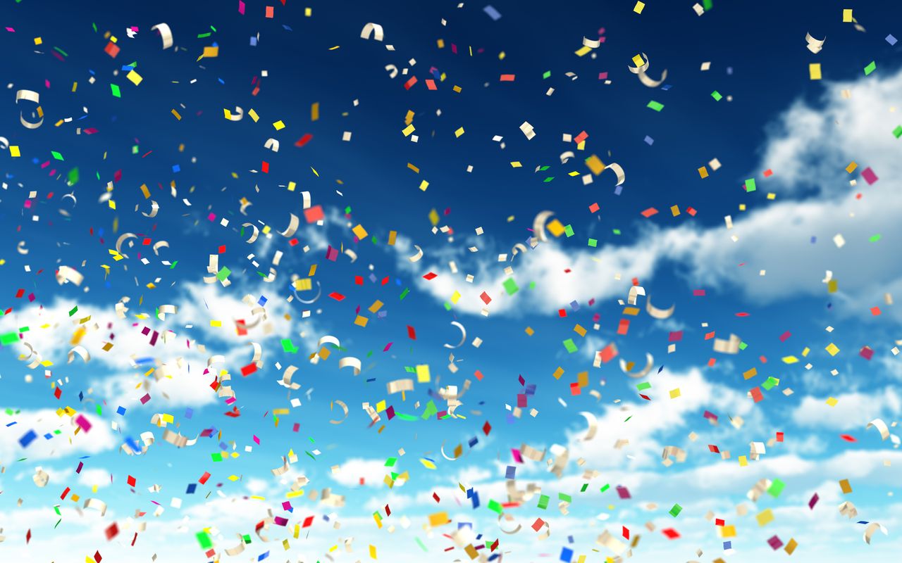 Colorful Confetti in Sky 