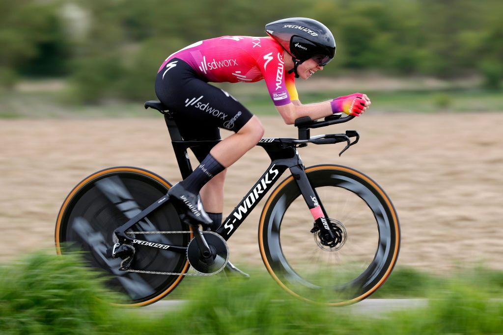 LUXEMBOURG CESSANGE LUXEMBOURG APRIL 29 Demi Vollering of Netherlands and Team SD Worx sprints during the 14th Ceratizit Festival Elsy Jacobs 2022 Prologue a 22km Individual Time Trial stage from Cessange to Cessange ITT felsy on April 29 2022 in Luxembourg Cessange Luxembourg Photo by Bas CzerwinskiGetty Images