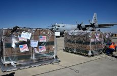 Shipment of Covid vaccines donated through Covax arrives at Bolivian Air Force base in El Alto