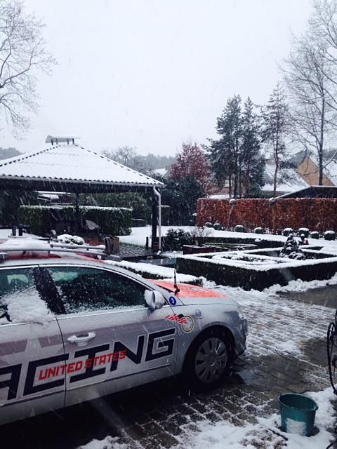 Winter Wonderland - Snow falling in Belgium, a couple days late for Christmas though.