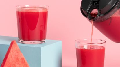 Nutribullet Pro juicer with watermelon juice