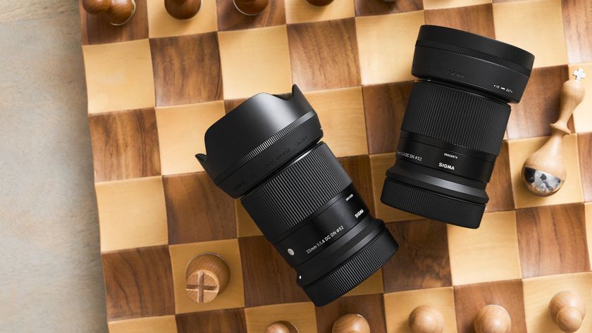 Sigma 23mm F1.4 DC DN Contemporary lens on a chess board