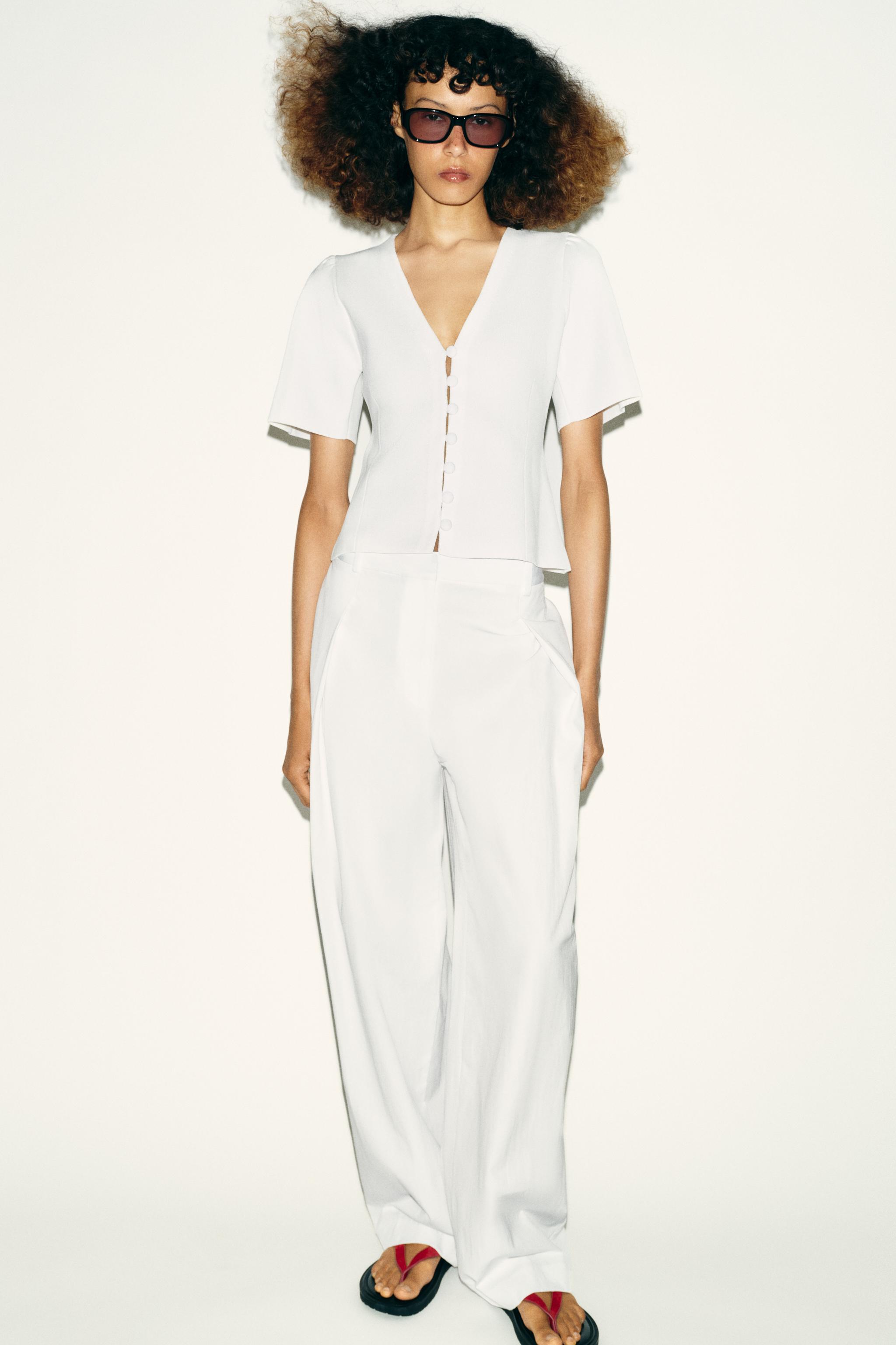 Poplin Trousers With Darts