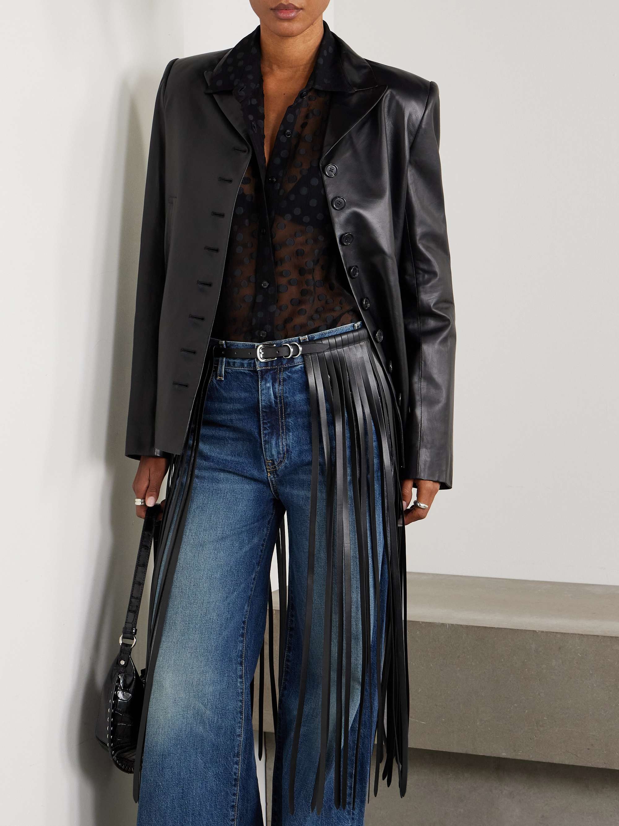 Fringed Leather Belt