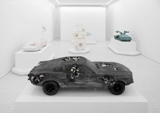 Black Ford Mustang sculpture
