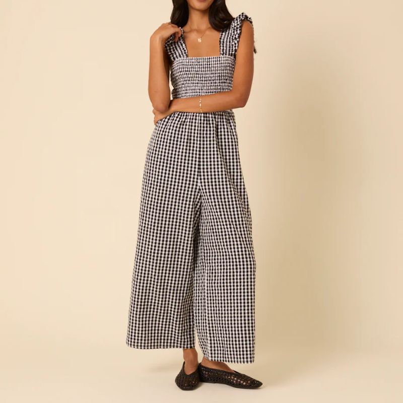 Nobody's Child , Black Gingham Maya Jumpsuit