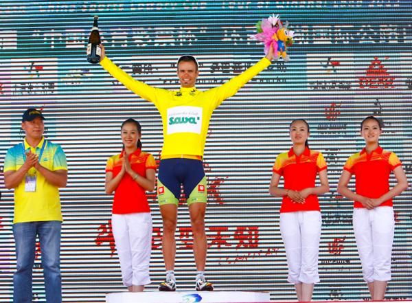 Yellow jersey for Luka Mezgec of Sava